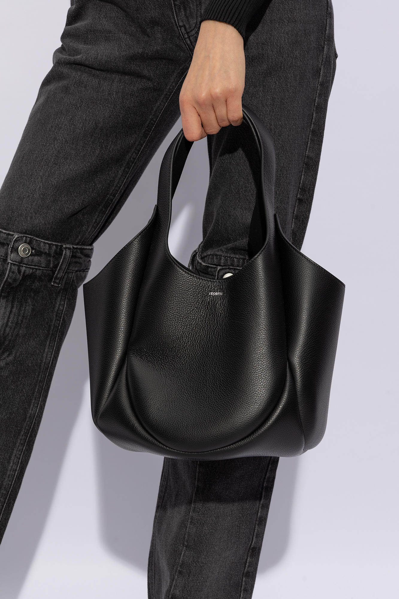 Black 'Swipe' leather shopper bag Coperni - Vitkac Canada